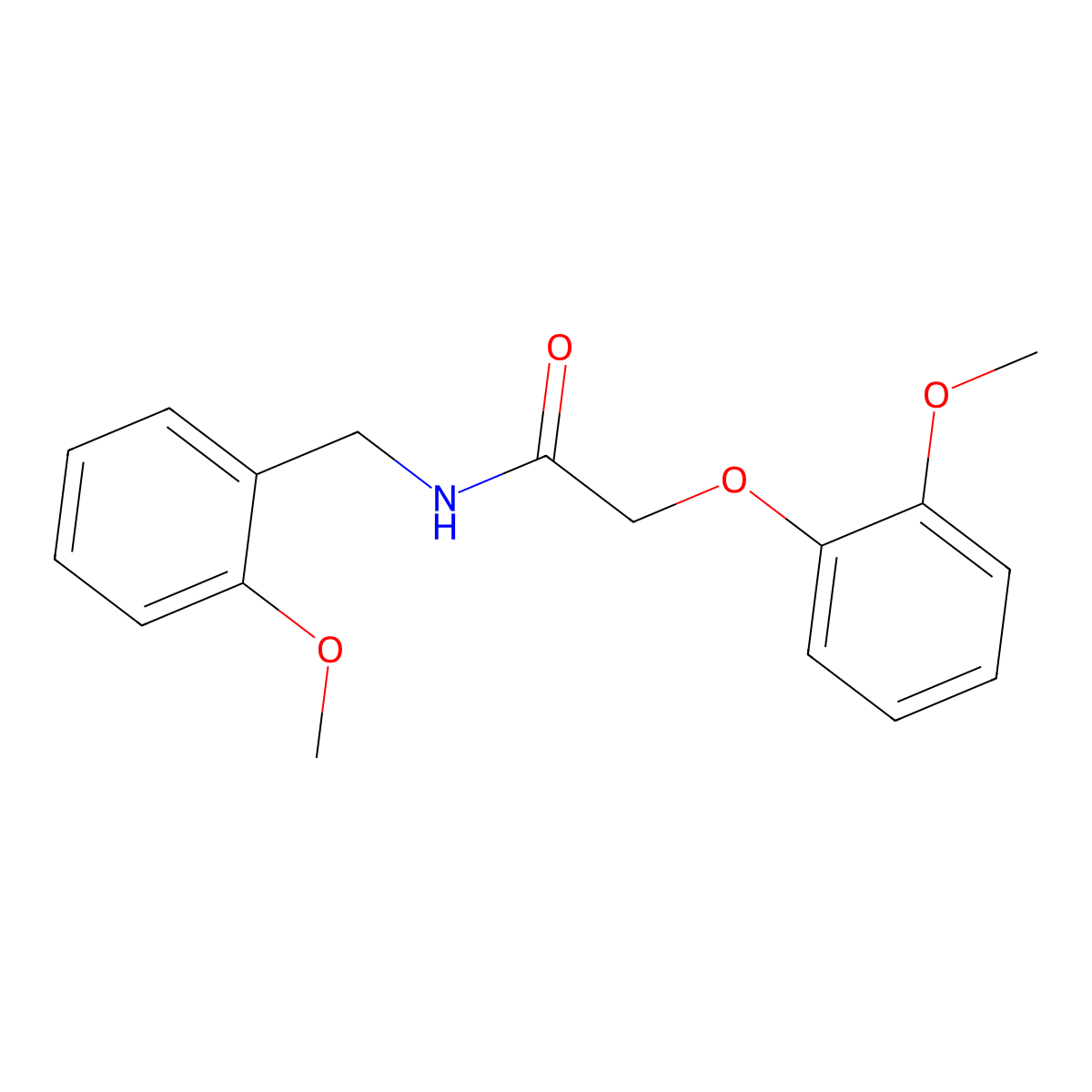 2-(2-methoxyphenoxy)-N-[(2-methoxyphenyl)methyl]acetamide molecular structure, CAS 419552-81-1