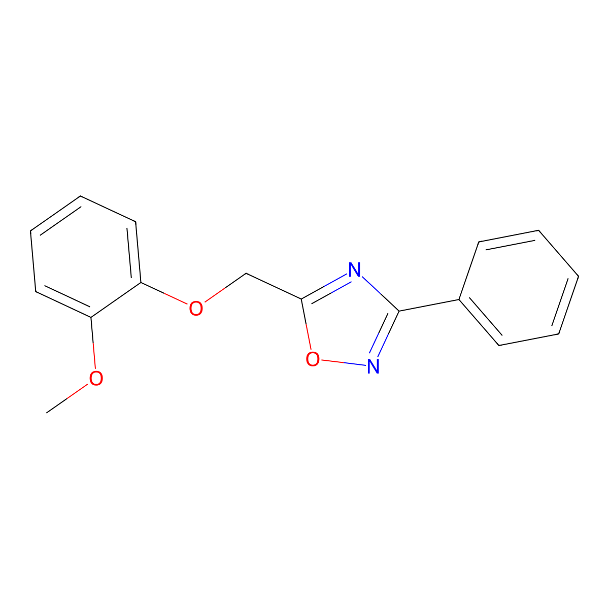 5-[(2-Methoxyphenoxy)methyl]-3-phenyl-1,2,4-oxadiazole molecular structure, CAS 419553-00-7