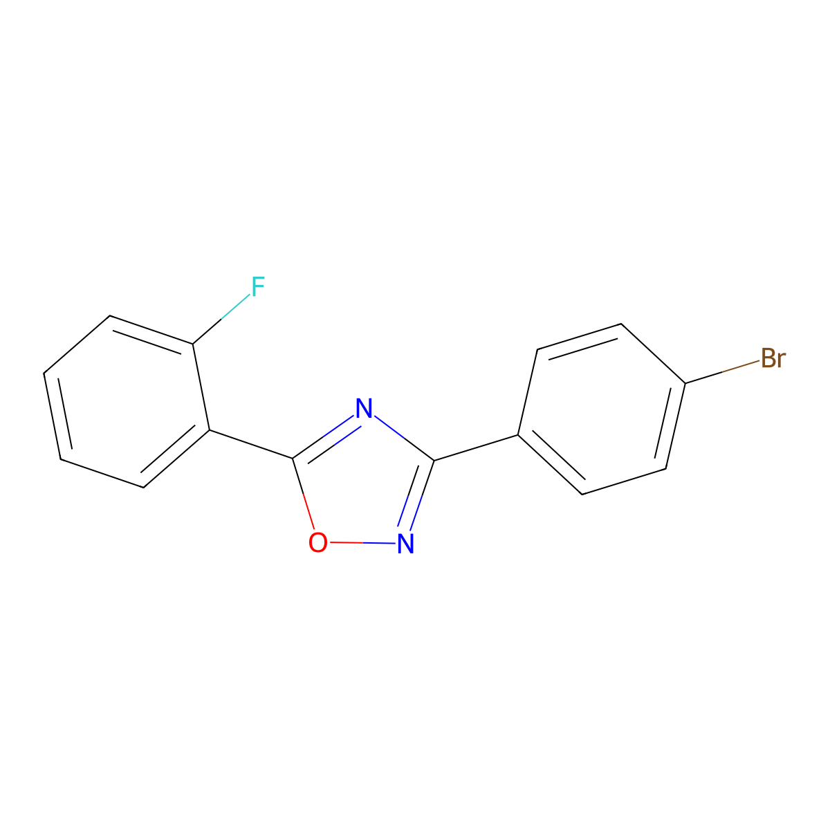 3-(4-Bromophenyl)-5-(2-fluorophenyl)-1,2,4-oxadiazole molecular structure, CAS 419553-16-5
