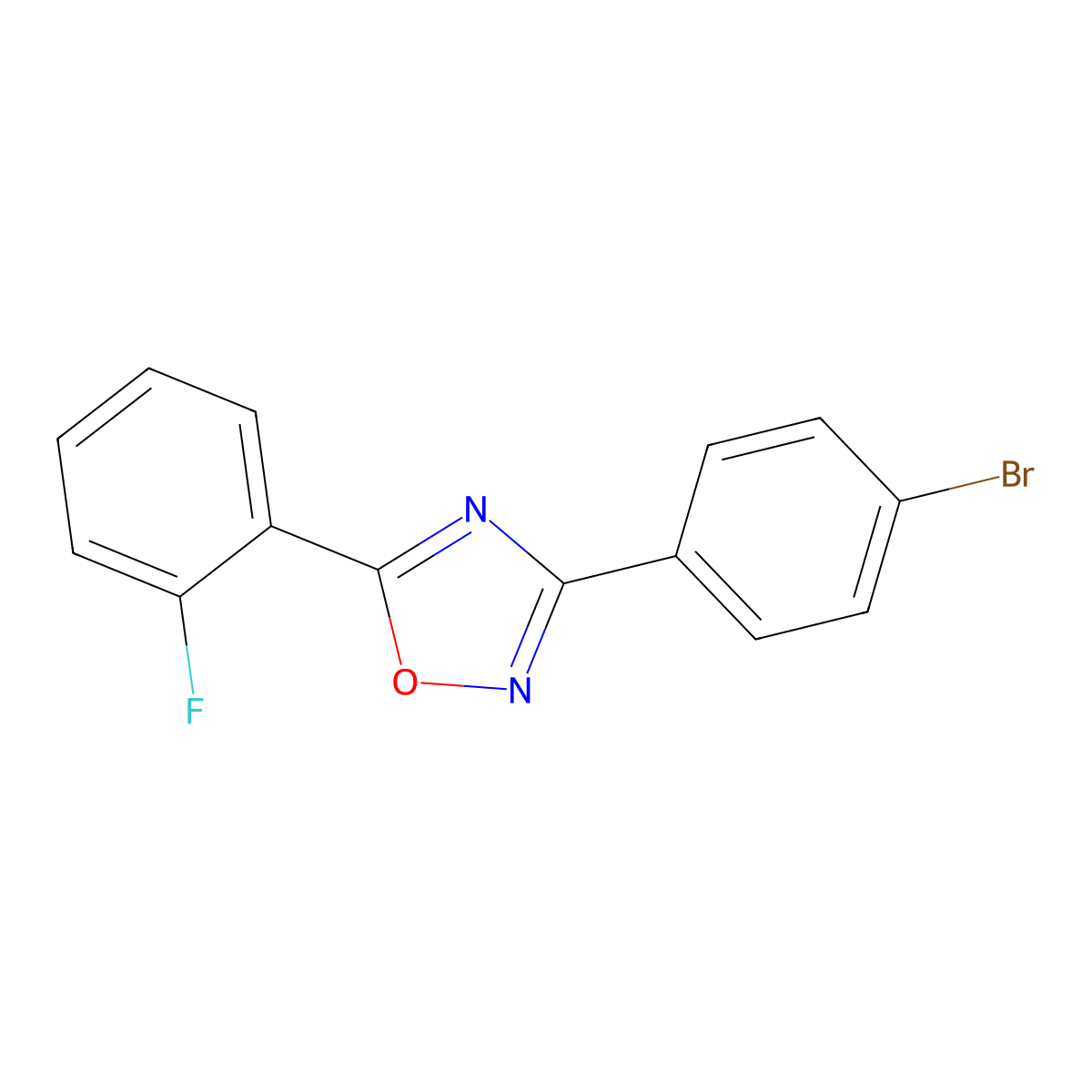 3-(4-Bromophenyl)-5-(2-fluorophenyl)-1,2,4-oxadiazole molecular structure, CAS 419553-16-5