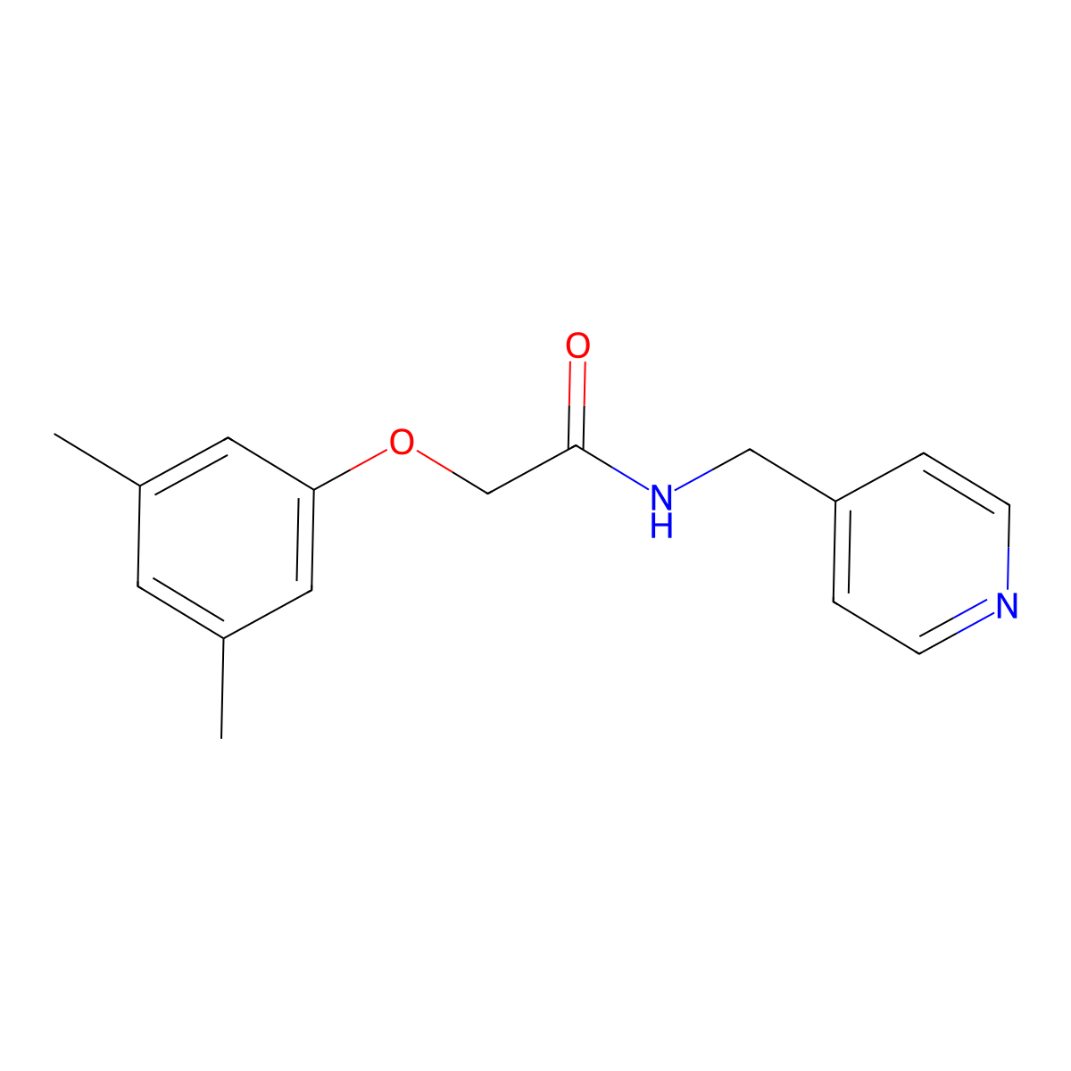 2-(3,5-dimethylphenoxy)-N-(pyridin-4-ylmethyl)acetamide molecular structure, CAS 419553-19-8