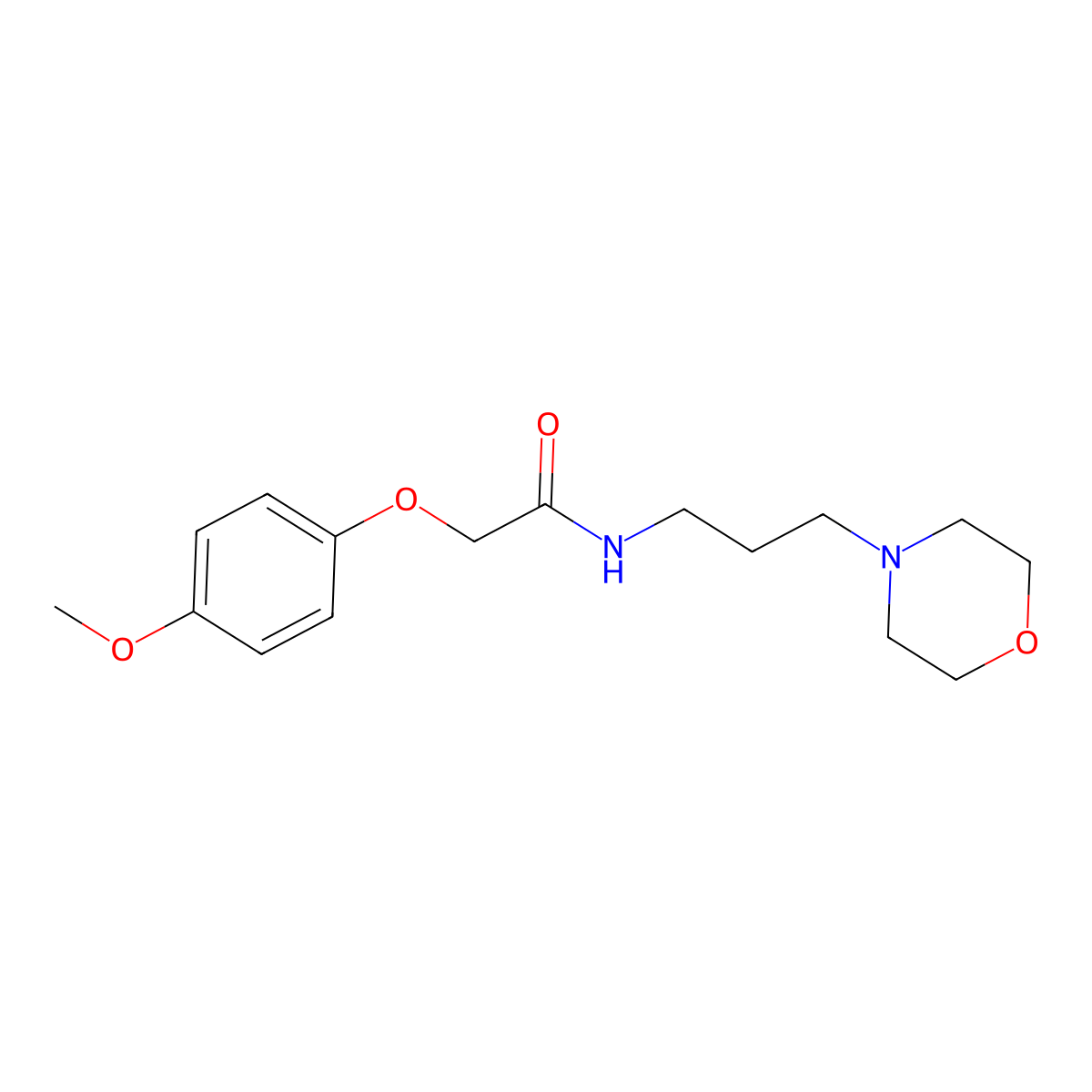 2-(4-methoxyphenoxy)-N-(3-morpholin-4-ylpropyl)acetamide molecular structure, CAS 419553-22-3