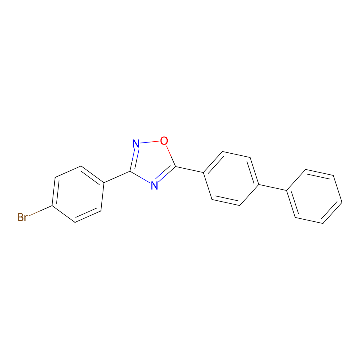 3-(4-Bromophenyl)-5-(4-phenylphenyl)-1,2,4-oxadiazole molecular structure, CAS 419553-78-9