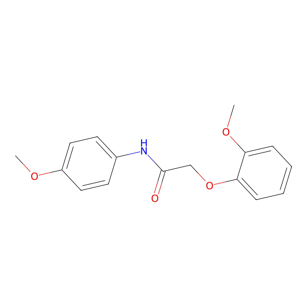 2-(2-methoxyphenoxy)-N-(4-methoxyphenyl)acetamide molecular structure, CAS 419553-87-0