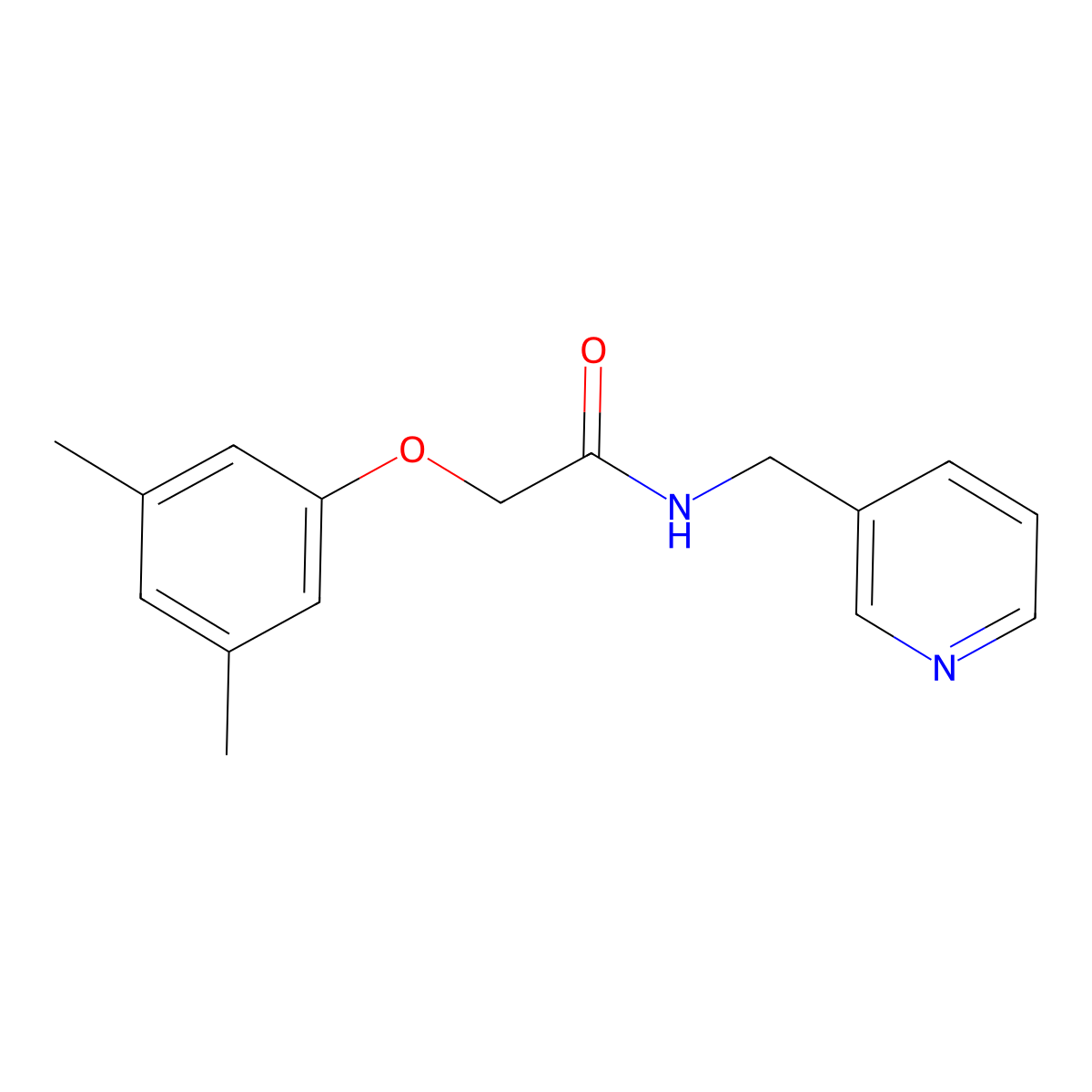 2-(3,5-dimethylphenoxy)-N-(pyridin-3-ylmethyl)acetamide molecular structure, CAS 419553-92-7