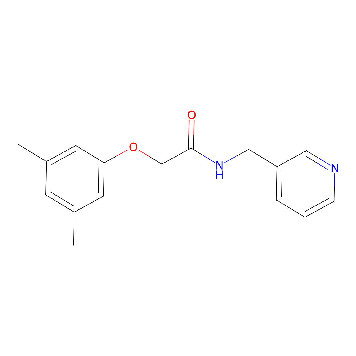 2-(3,5-dimethylphenoxy)-N-(pyridin-3-ylmethyl)acetamide molecular structure, CAS 419553-92-7