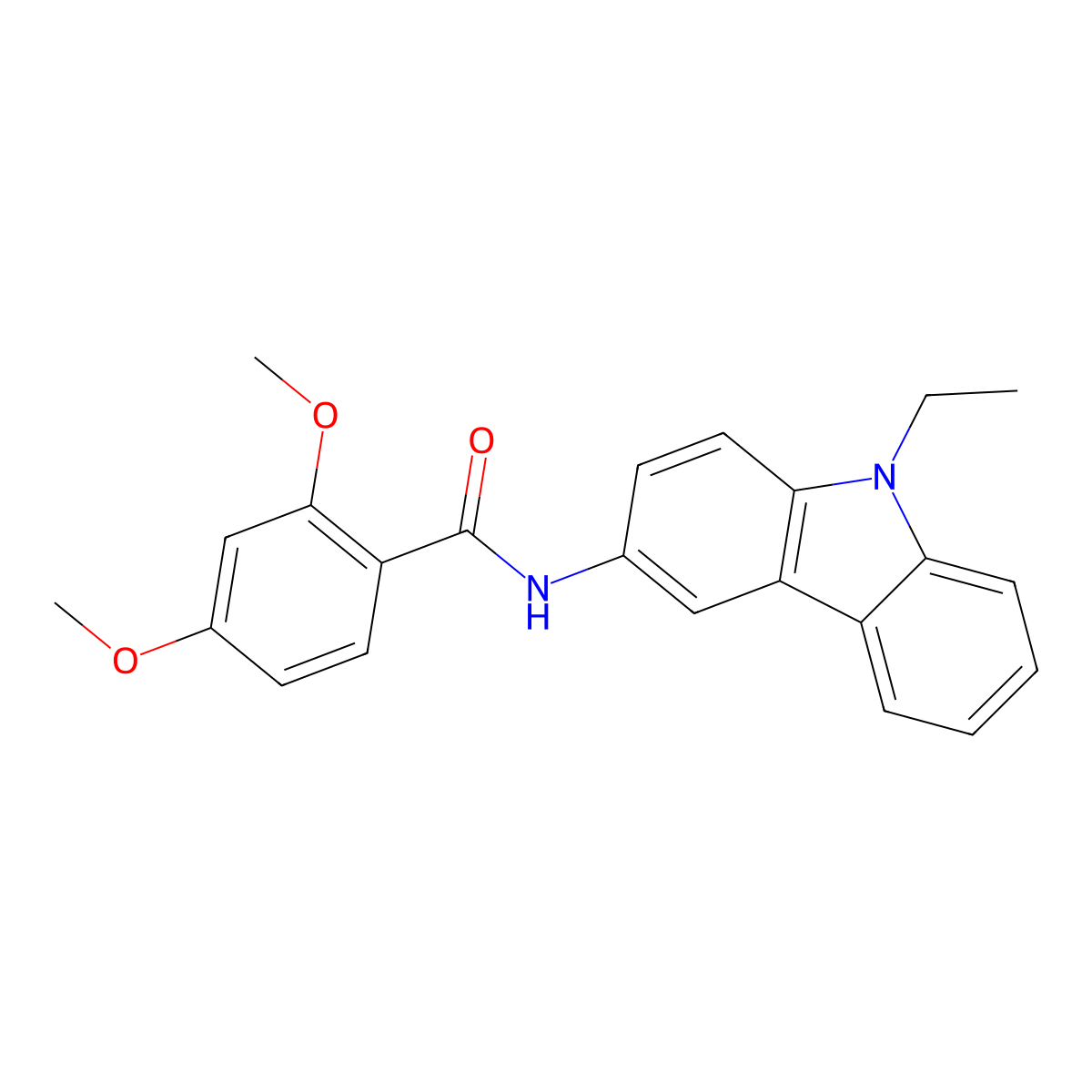 N-(9-ethylcarbazol-3-yl)-2,4-dimethoxybenzamide molecular structure, CAS 419553-95-0