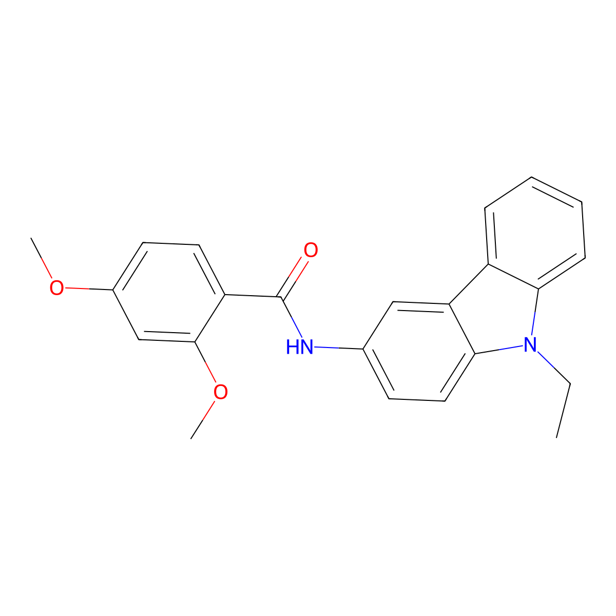N-(9-ethylcarbazol-3-yl)-2,4-dimethoxybenzamide molecular structure, CAS 419553-95-0