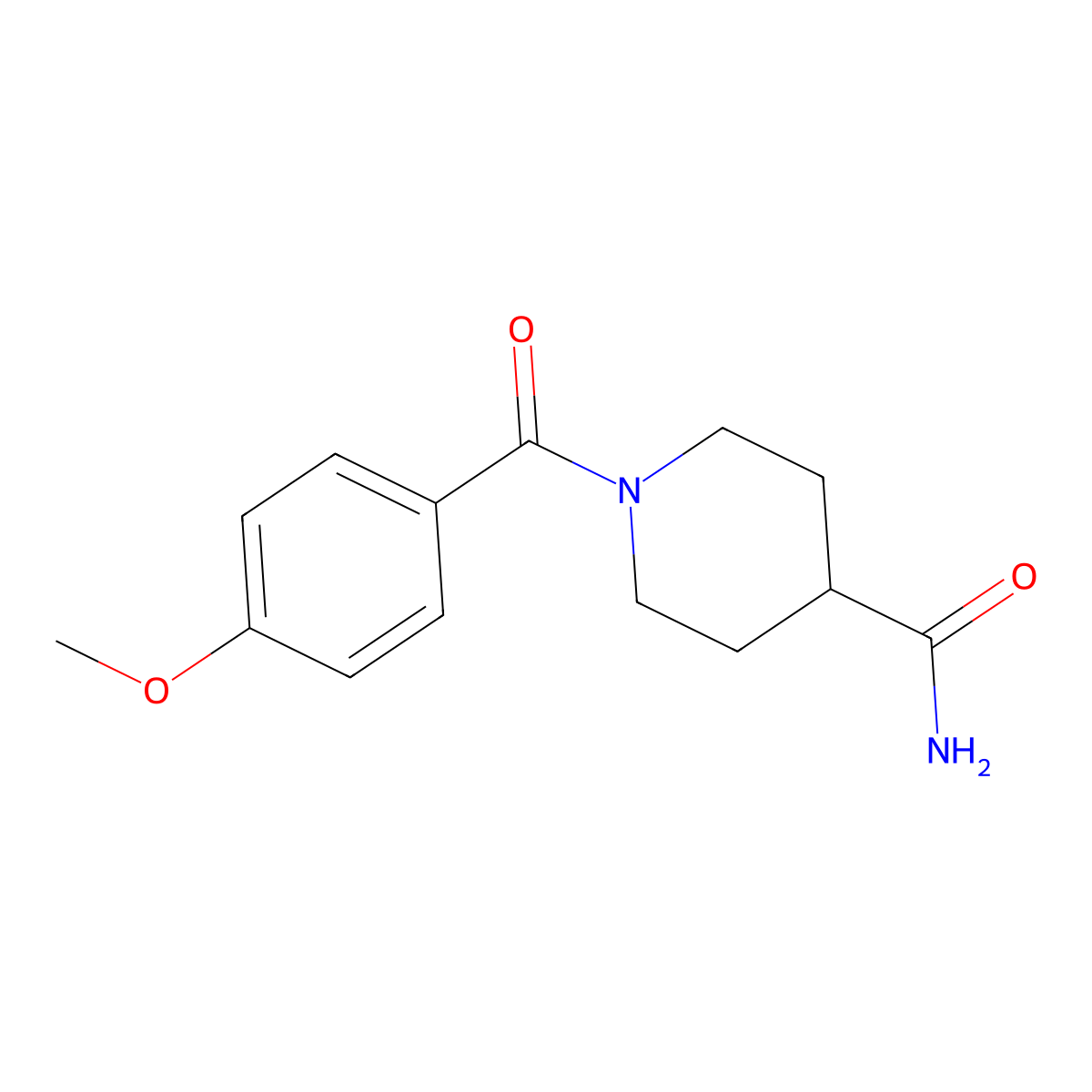 1-(4-Methoxybenzoyl)piperidine-4-carboxamide molecular structure, CAS 419554-06-6