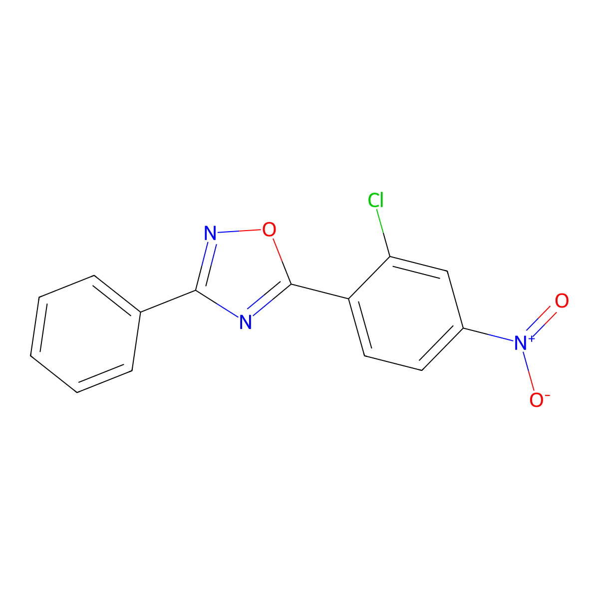 5-(2-Chloro-4-nitrophenyl)-3-phenyl-1,2,4-oxadiazole molecular structure, CAS 419554-11-3