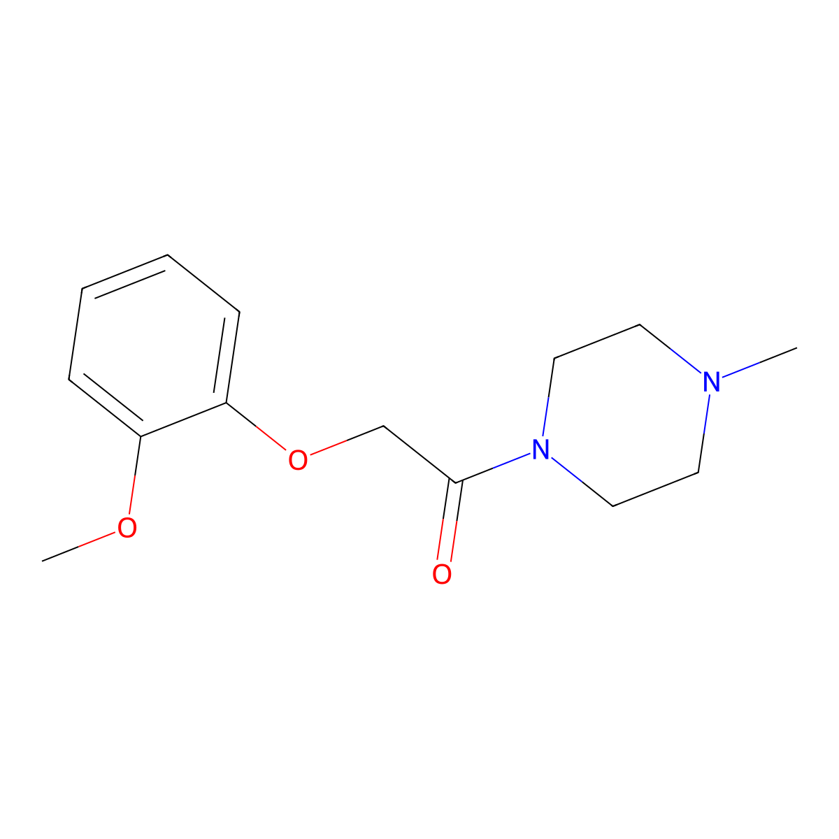 2-(2-Methoxyphenoxy)-1-(4-methylpiperazin-1-yl)ethanone molecular structure, CAS 419554-14-6