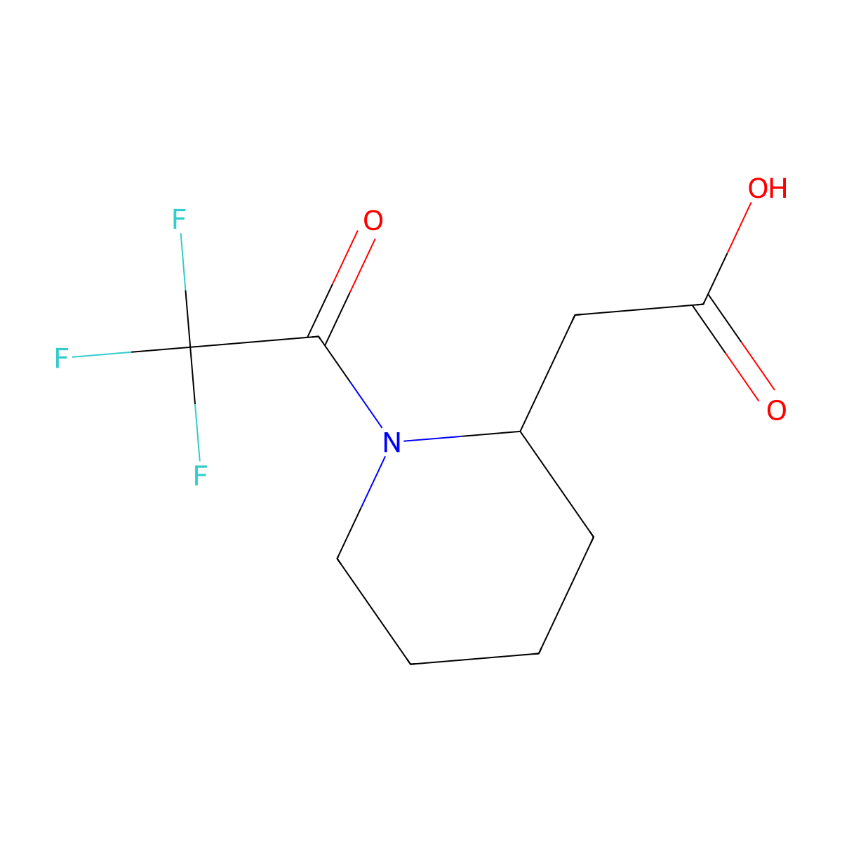 2-[1-(Trifluoroacetyl)piperidin-2-yl]acetic acid molecular structure, CAS 419555-28-5