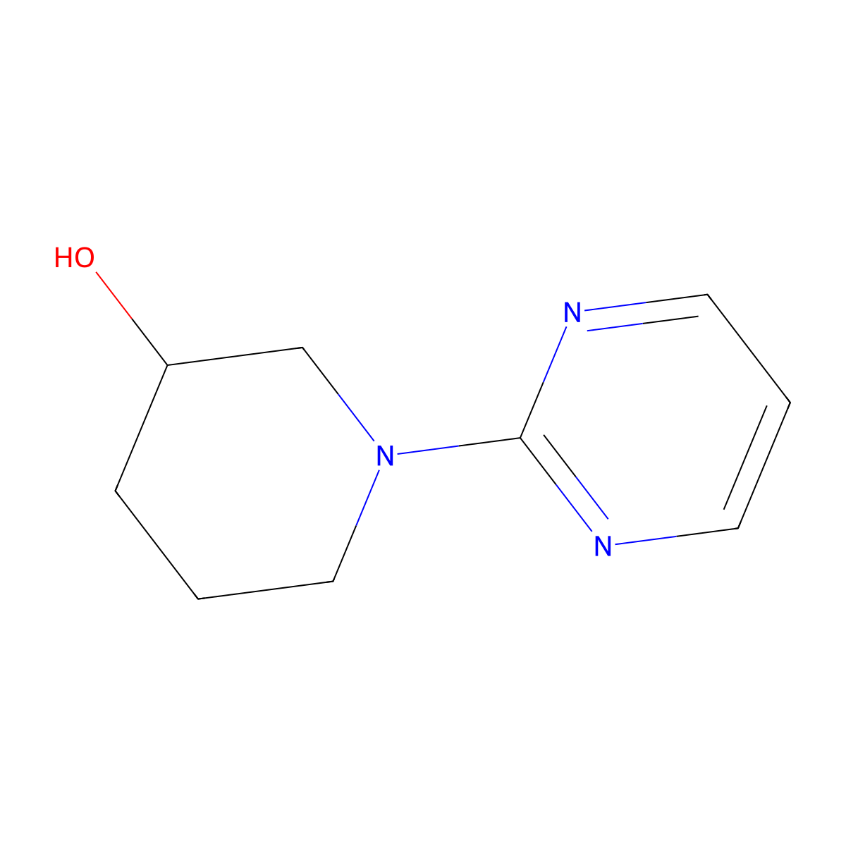 1-(Pyrimidin-2-yl)piperidin-3-ol molecular structure, CAS 419556-92-6