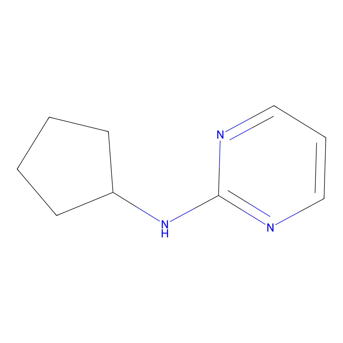 N-cyclopentylpyrimidin-2-amine molecular structure, CAS 419557-00-9