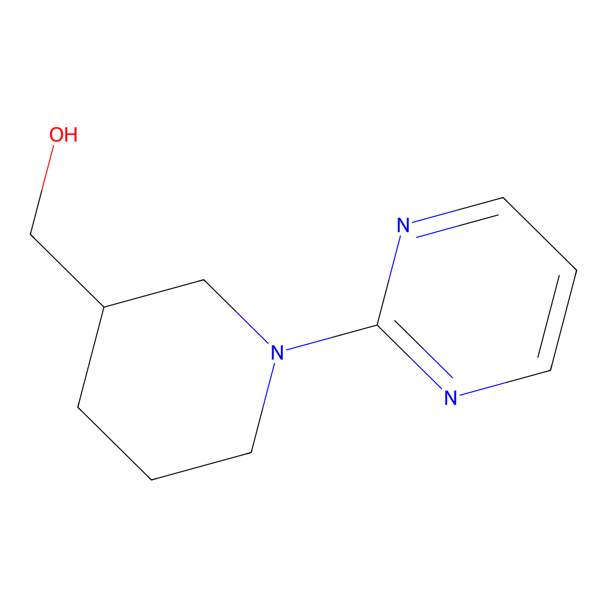 (1-(Pyrimidin-2-yl)piperidin-3-yl)methanol molecular structure, CAS 419557-05-4