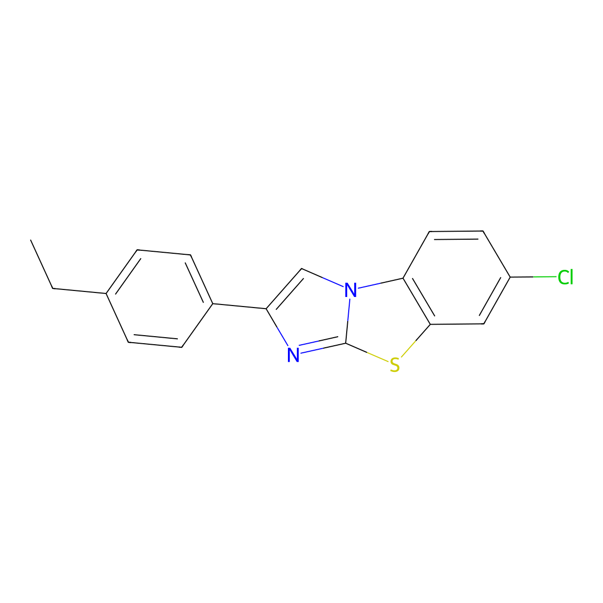 7-Chloro-2-(4-ethylphenyl)imidazo[2,1-b]benzothiazole molecular structure, CAS 419557-23-6