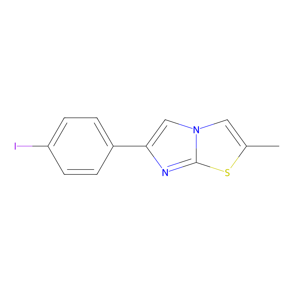 6-(4-Iodophenyl)-2-methylimidazo[2,1-b][1,3]thiazole molecular structure, CAS 419557-29-2