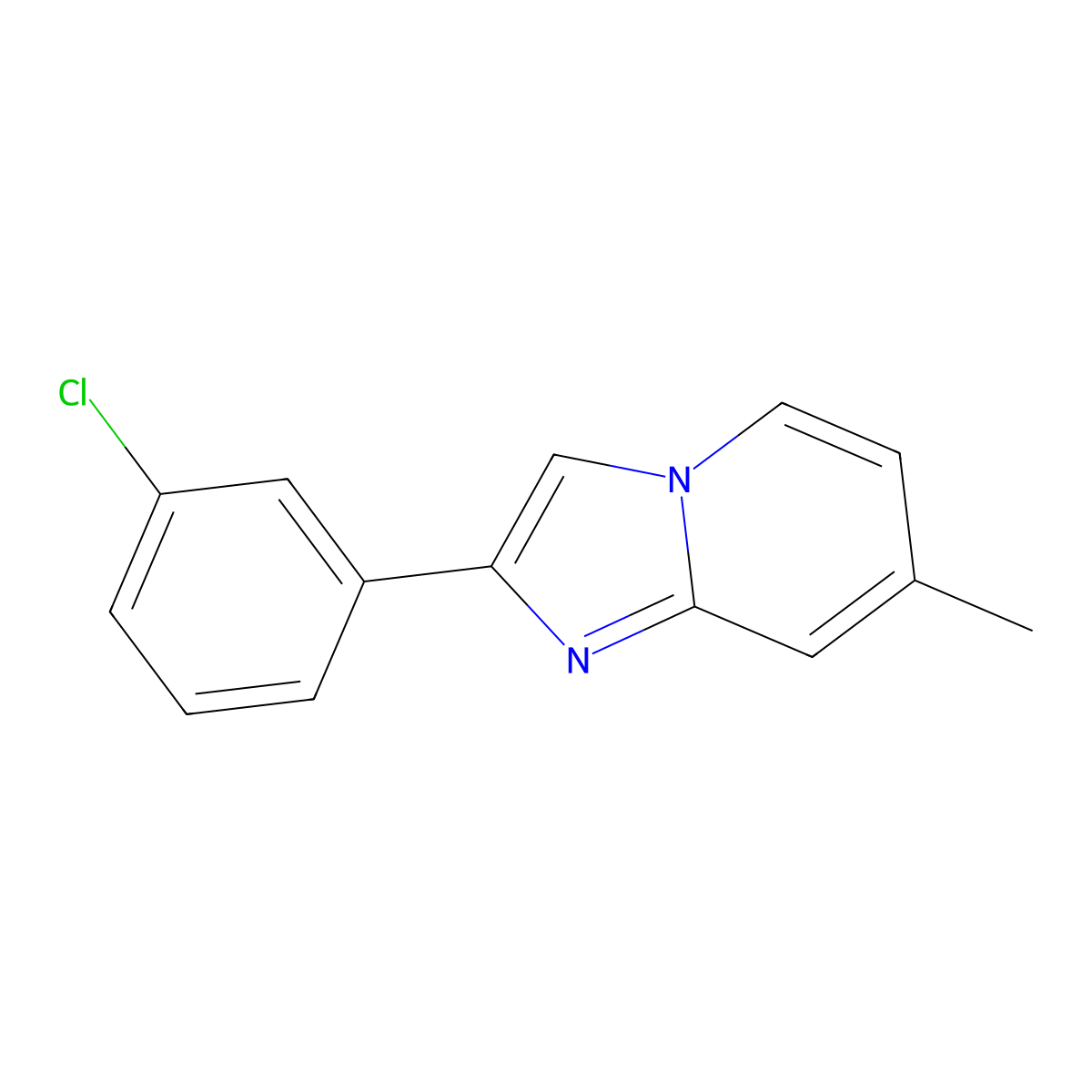 2-(3-Chlorophenyl)-7-methylimidazo[1,2-a]pyridine molecular structure, CAS 419557-36-1