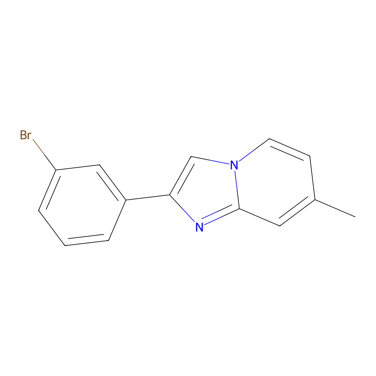 2-(3-Bromophenyl)-7-methylimidazo[1,2-a]pyridine molecular structure, CAS 419557-37-2