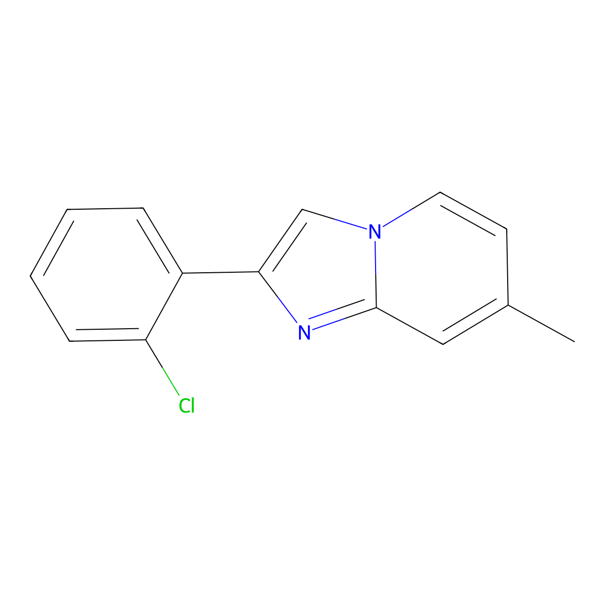 2-(2-Chlorophenyl)-7-methylimidazo[1,2-a]pyridine molecular structure, CAS 419557-38-3