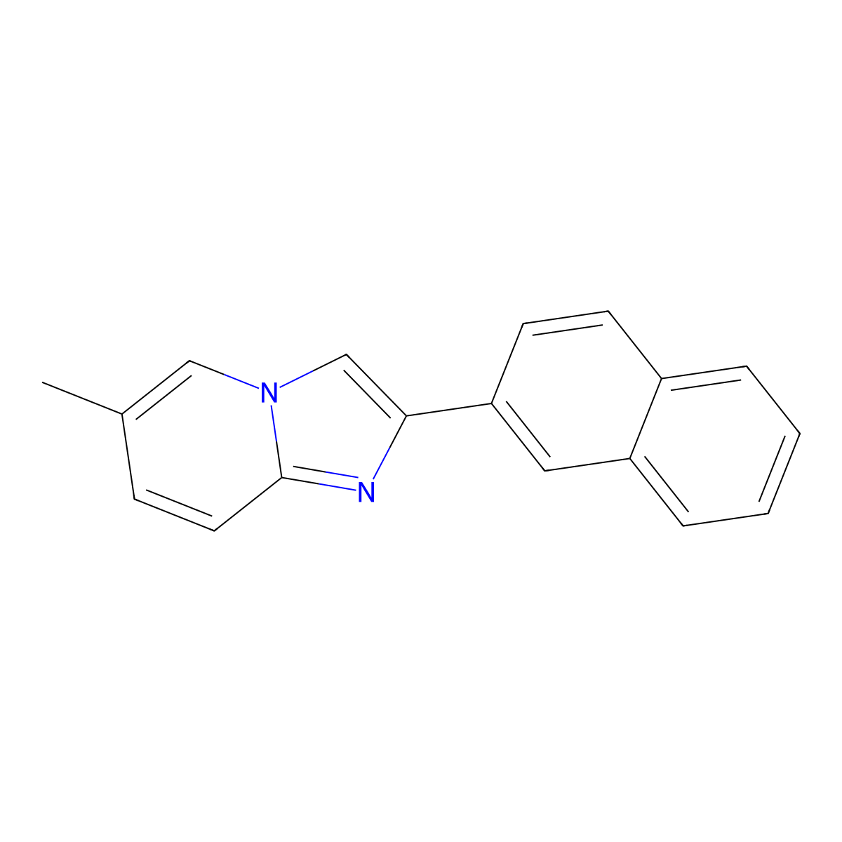 6-Methyl-2-(2-naphthyl)imidazo[1,2-a]pyridine molecular structure, CAS 419557-40-7