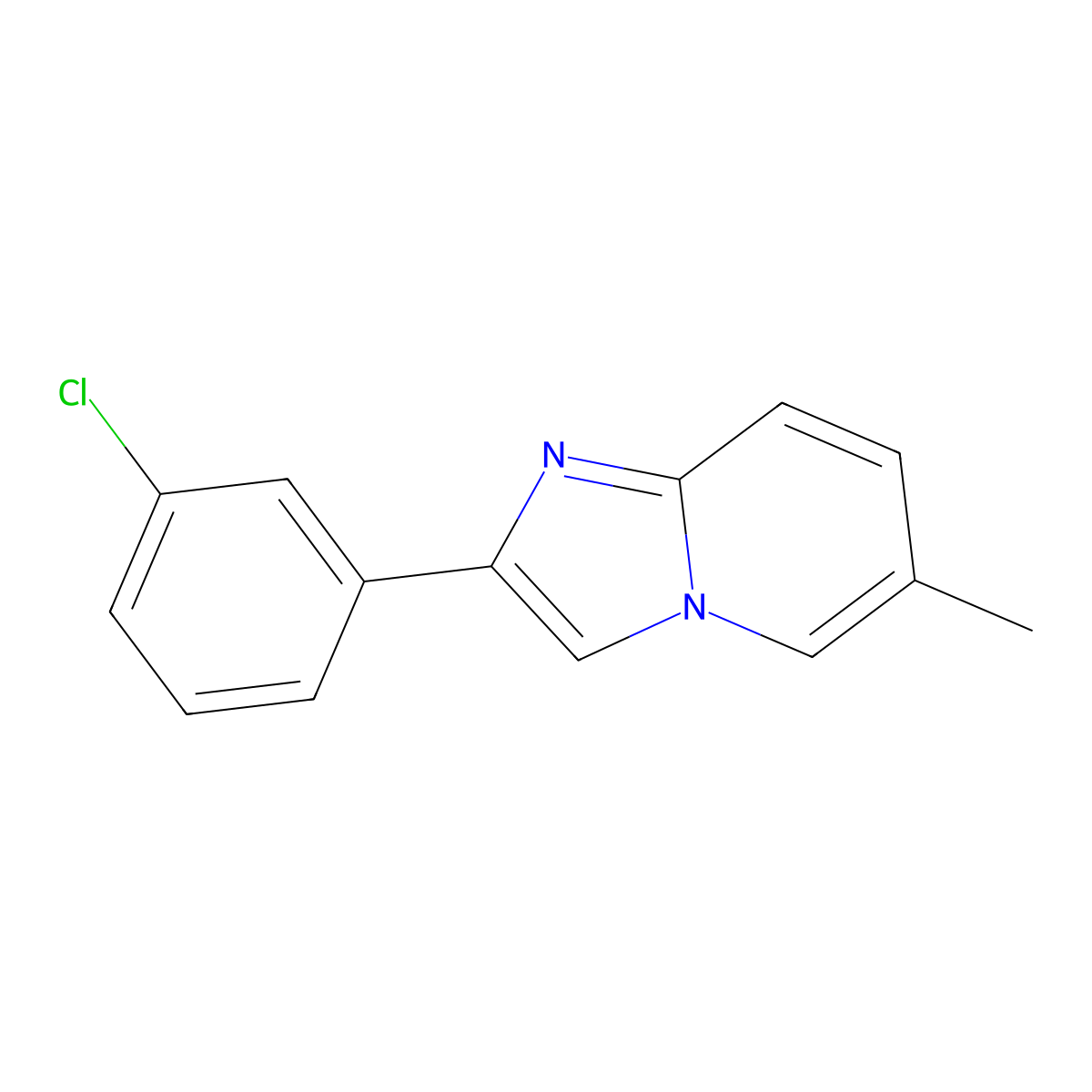 2-(3-Chlorophenyl)-6-methylimidazo[1,2-a]pyridine molecular structure, CAS 419557-41-8