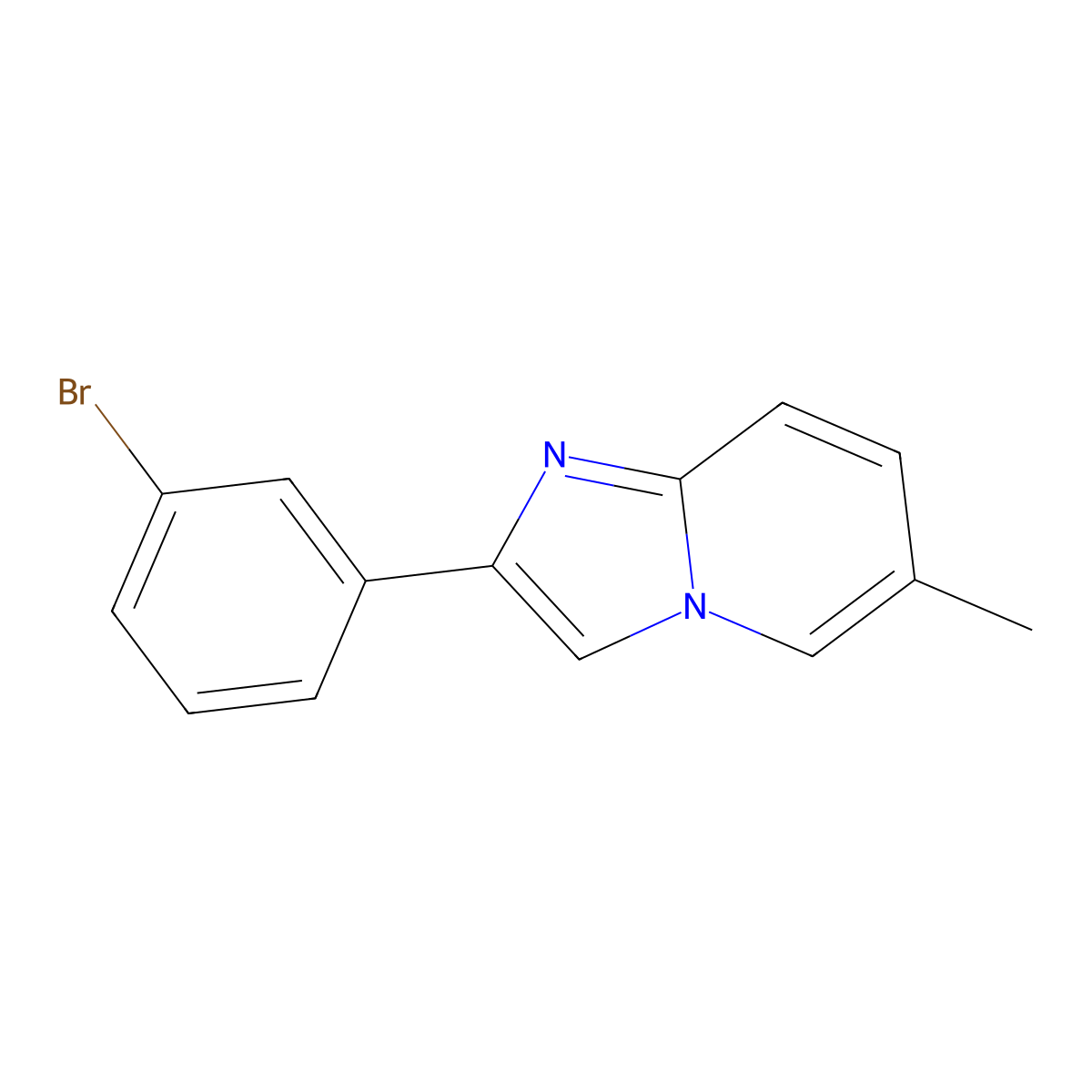 2-(3-Bromophenyl)-6-methylimidazo[1,2-a]pyridine molecular structure, CAS 419557-42-9
