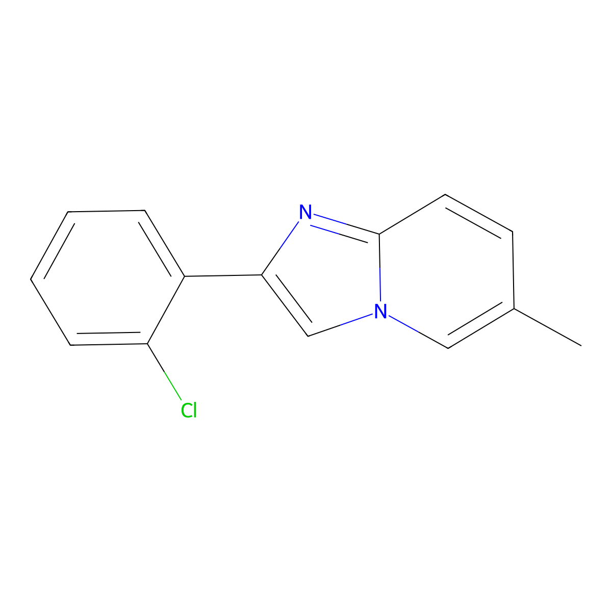 2-(2-Chlorophenyl)-6-methylimidazo[1,2-a]pyridine molecular structure, CAS 419557-43-0