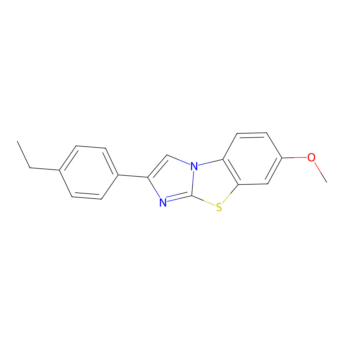 2-(4-Ethylphenyl)-7-methoxyimidazo[2,1-b]benzothiazole molecular structure, CAS 419557-55-4