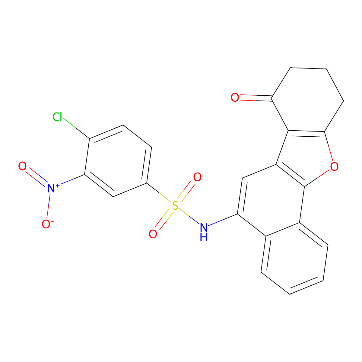 4-chloro-3-nitro-N-(7-oxo-7,8,9,10-tetrahydronaphtho[1,2-b]benzofuran-5-yl)benzenesulfonamide molecular structure, CAS 419557-67-8