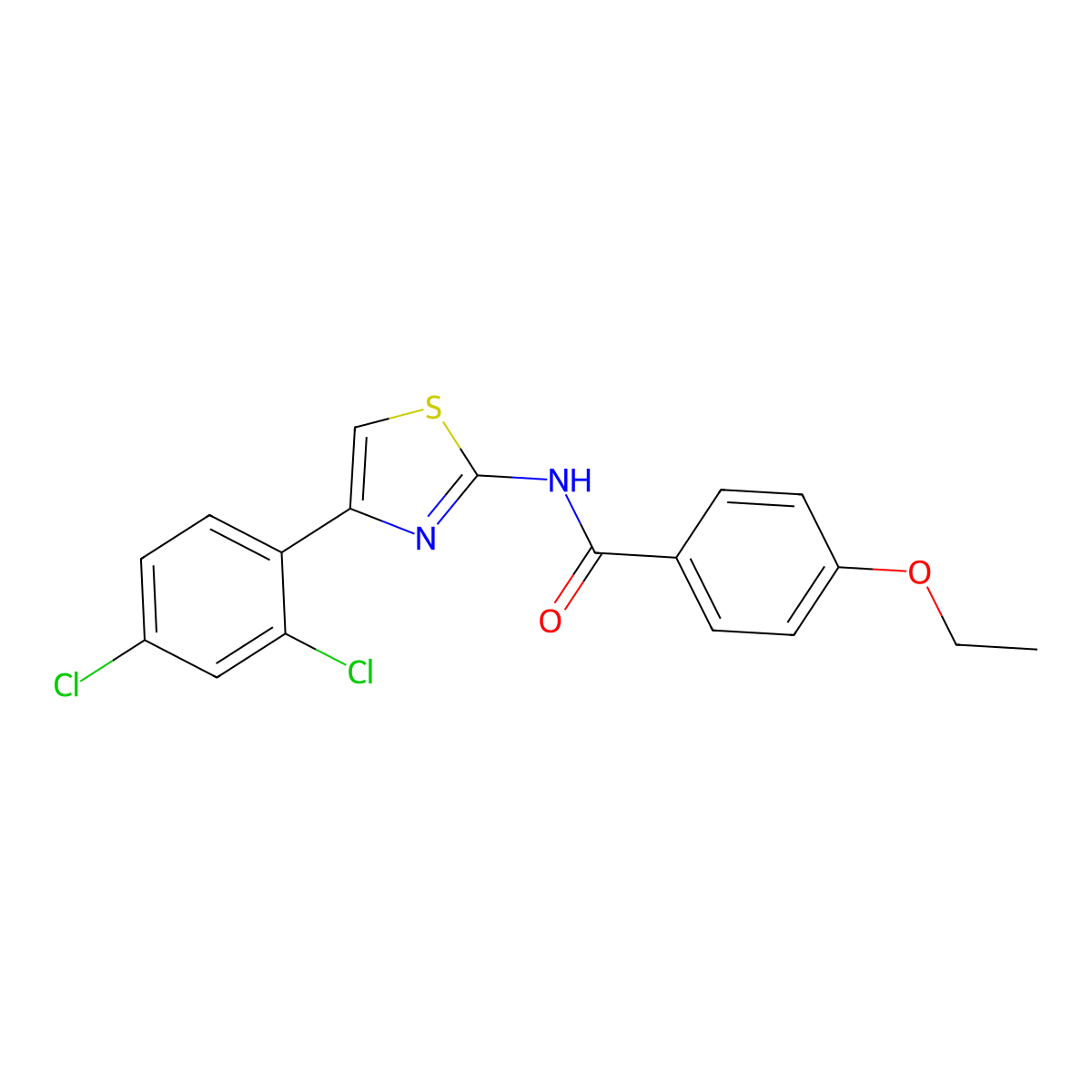 N-[4-(2,4-dichlorophenyl)-1,3-thiazol-2-yl]-4-ethoxybenzamide molecular structure, CAS 419557-68-9