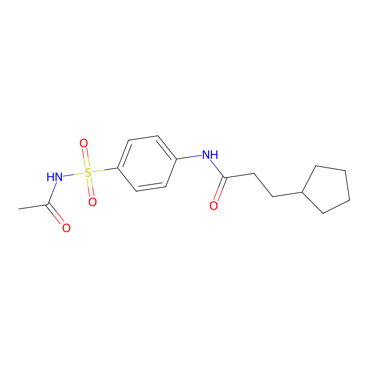 N-{4-[(acetylamino)sulfonyl]phenyl}-3-cyclopentylpropanamide molecular structure, CAS 419557-70-3
