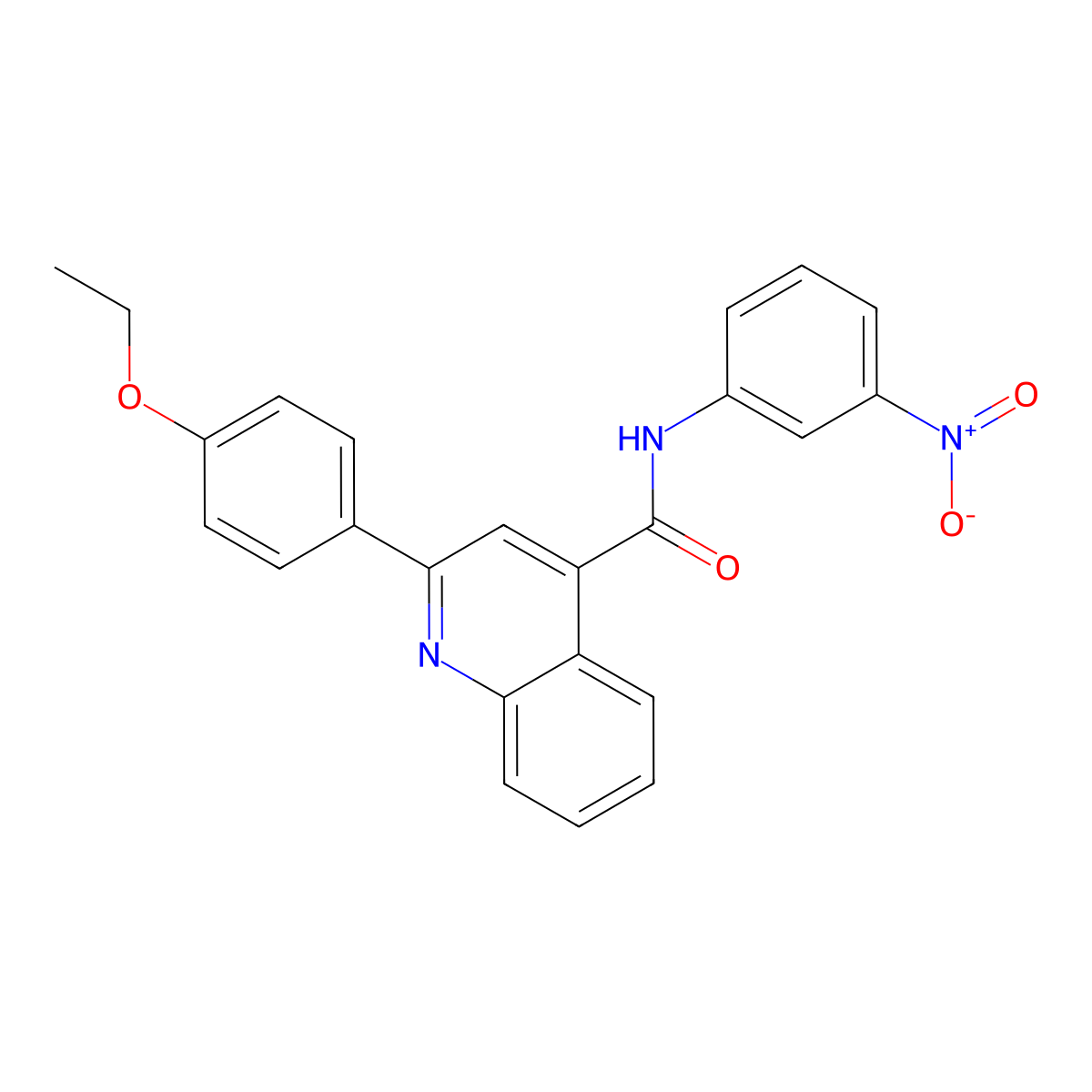 2-(4-ethoxyphenyl)-N-(3-nitrophenyl)quinoline-4-carboxamide molecular structure, CAS 419557-84-9