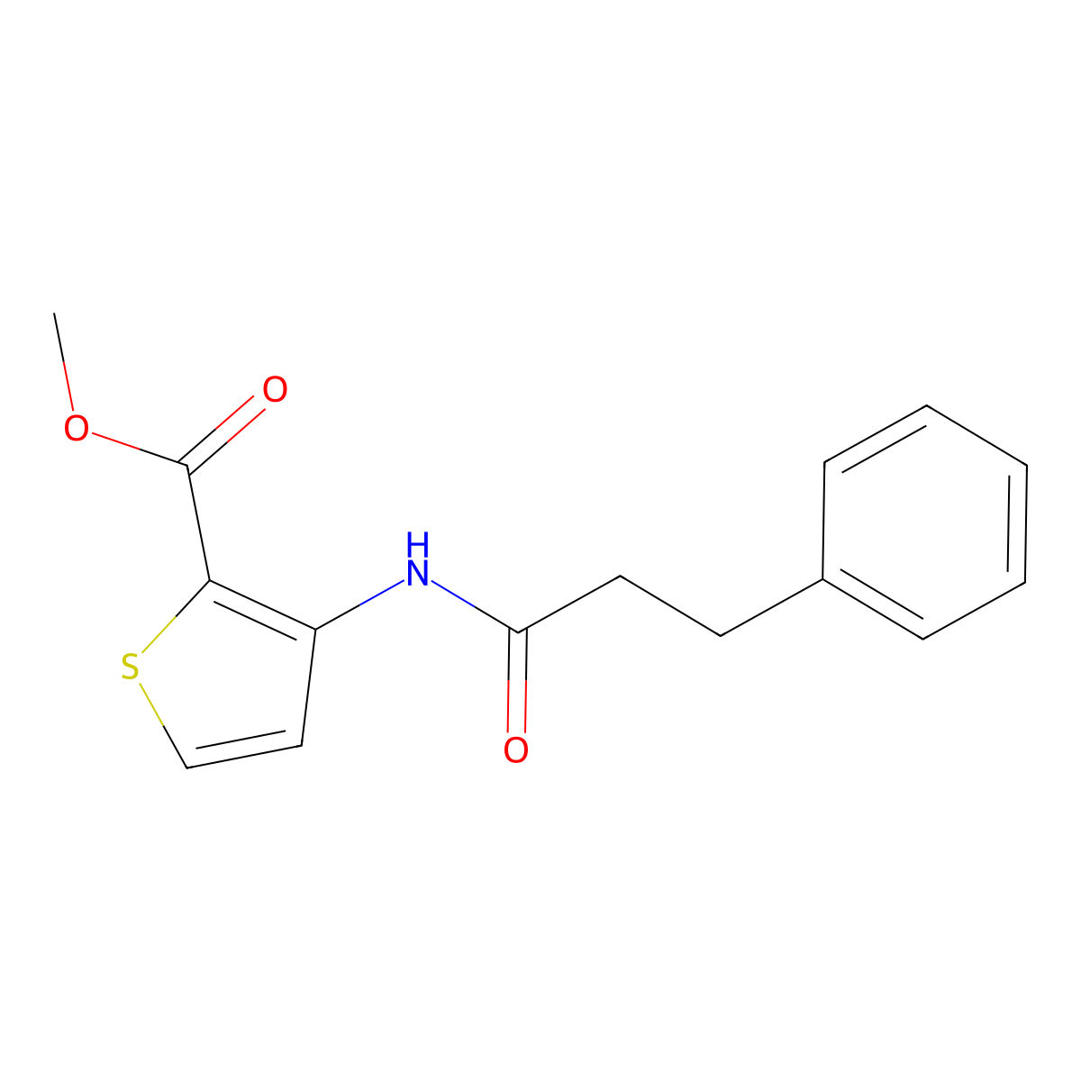 Methyl 3-(3-phenylpropanoylamino)thiophene-2-carboxylate molecular structure, CAS 419558-02-4