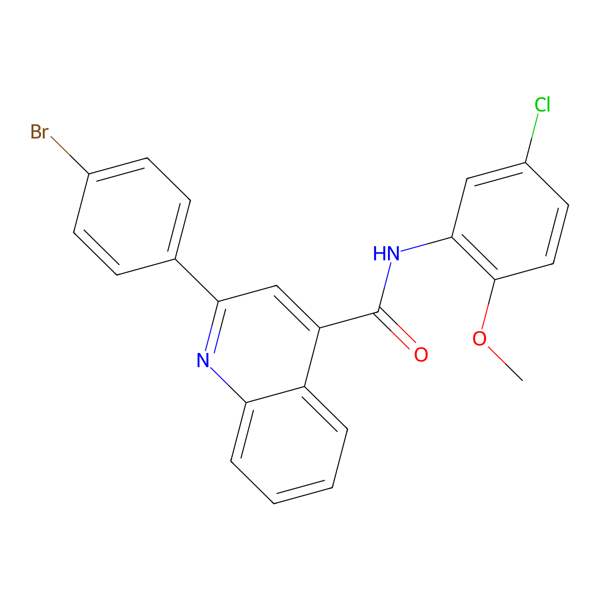 2-(4-bromophenyl)-N-(5-chloro-2-methoxyphenyl)quinoline-4-carboxamide molecular structure, CAS 419558-14-8