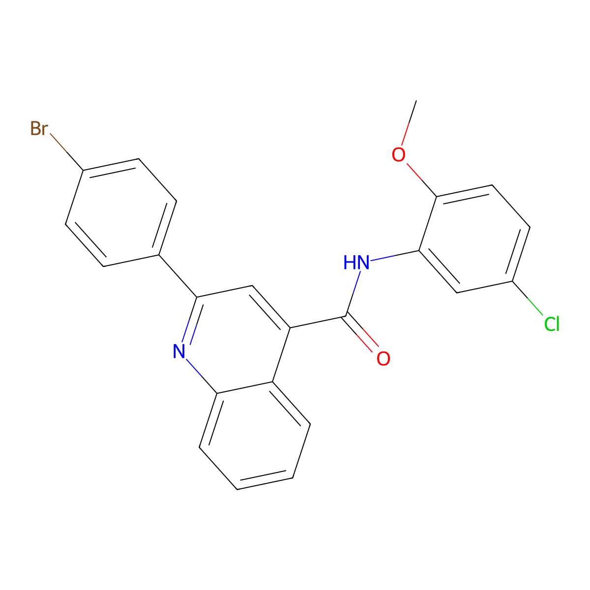 2-(4-bromophenyl)-N-(5-chloro-2-methoxyphenyl)quinoline-4-carboxamide molecular structure, CAS 419558-14-8
