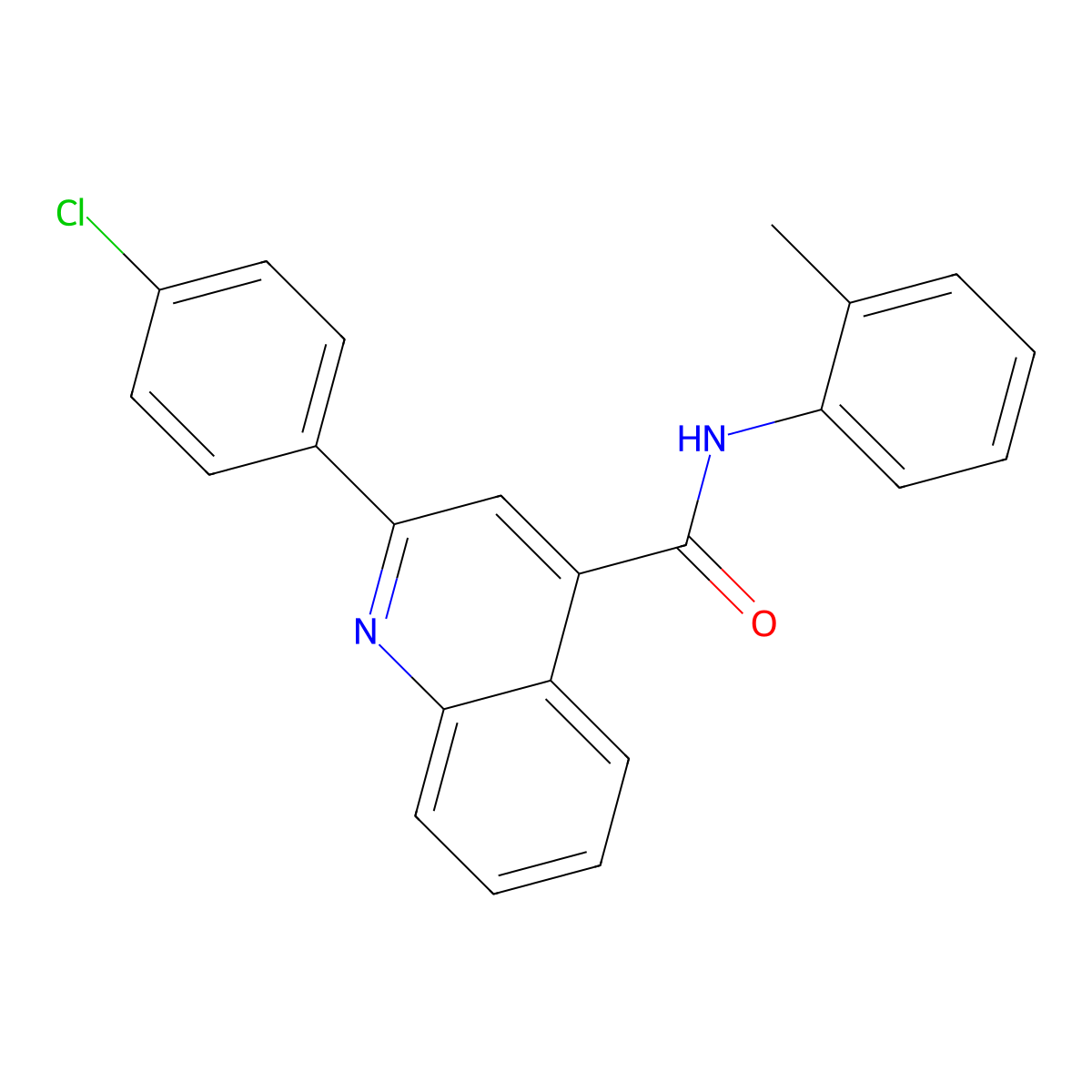2-(4-chlorophenyl)-N-(2-methylphenyl)quinoline-4-carboxamide molecular structure, CAS 419558-19-3