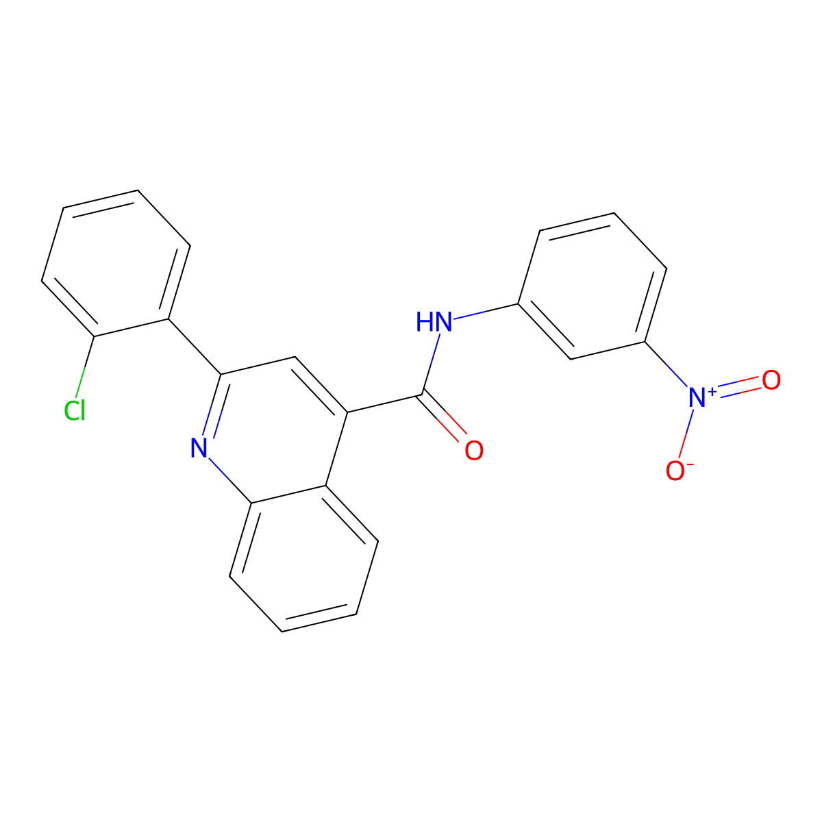 2-(2-chlorophenyl)-N-(3-nitrophenyl)quinoline-4-carboxamide molecular structure, CAS 419558-45-5