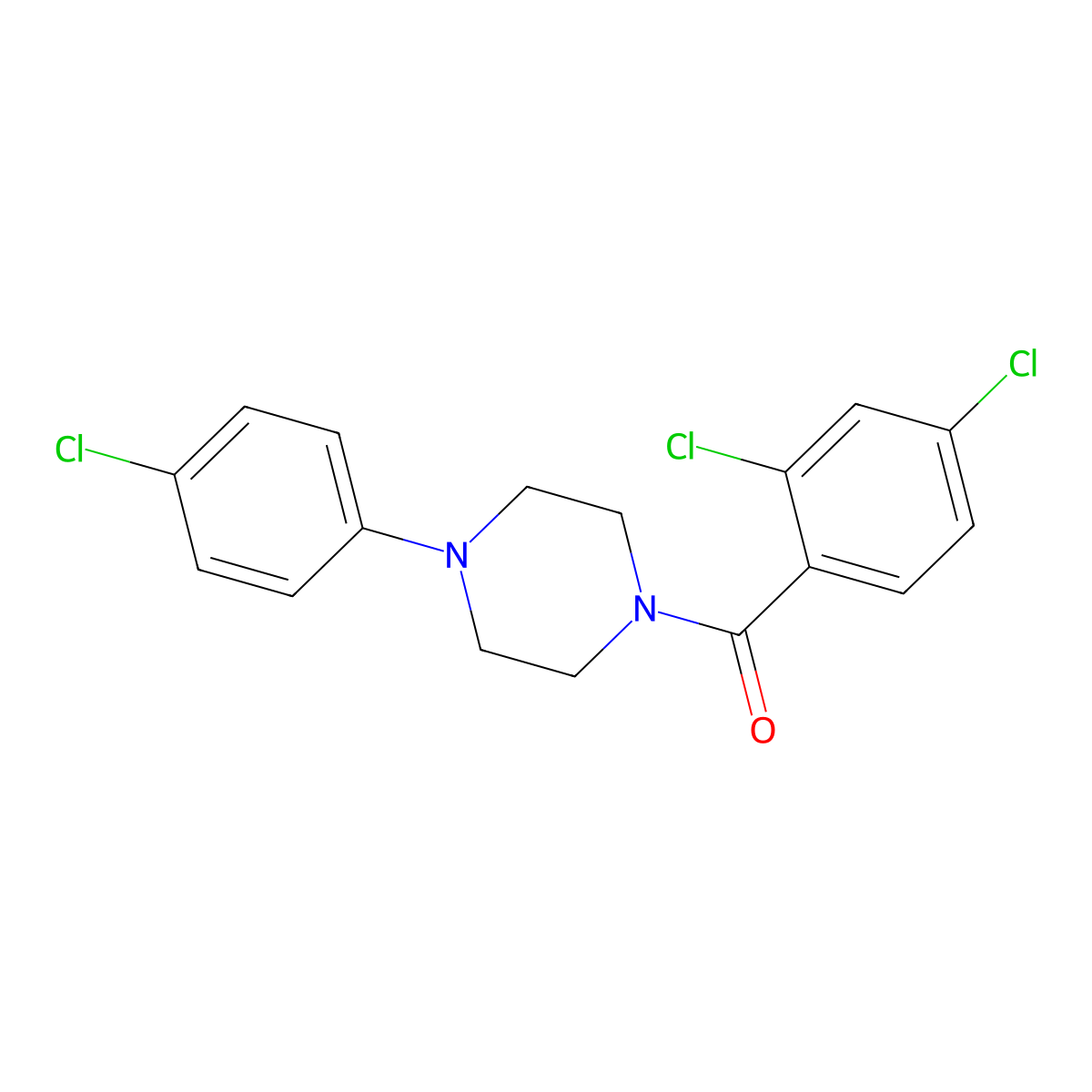 [4-(4-Chlorophenyl)piperazin-1-yl]-(2,4-dichlorophenyl)methanone molecular structure, CAS 419558-48-8
