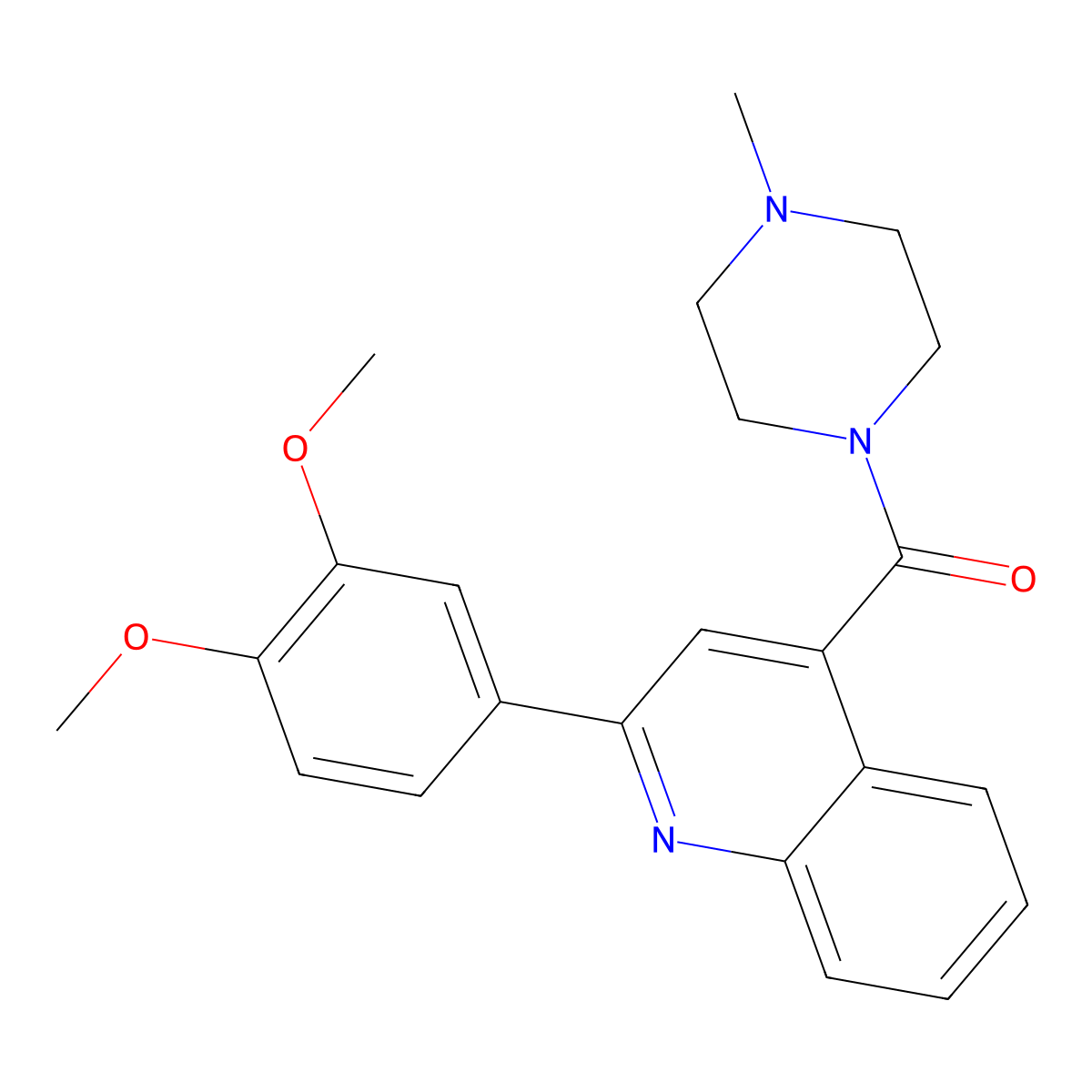 [2-(3,4-Dimethoxyphenyl)-4-quinolyl](4-methylpiperazino)methanone molecular structure, CAS 419558-65-9