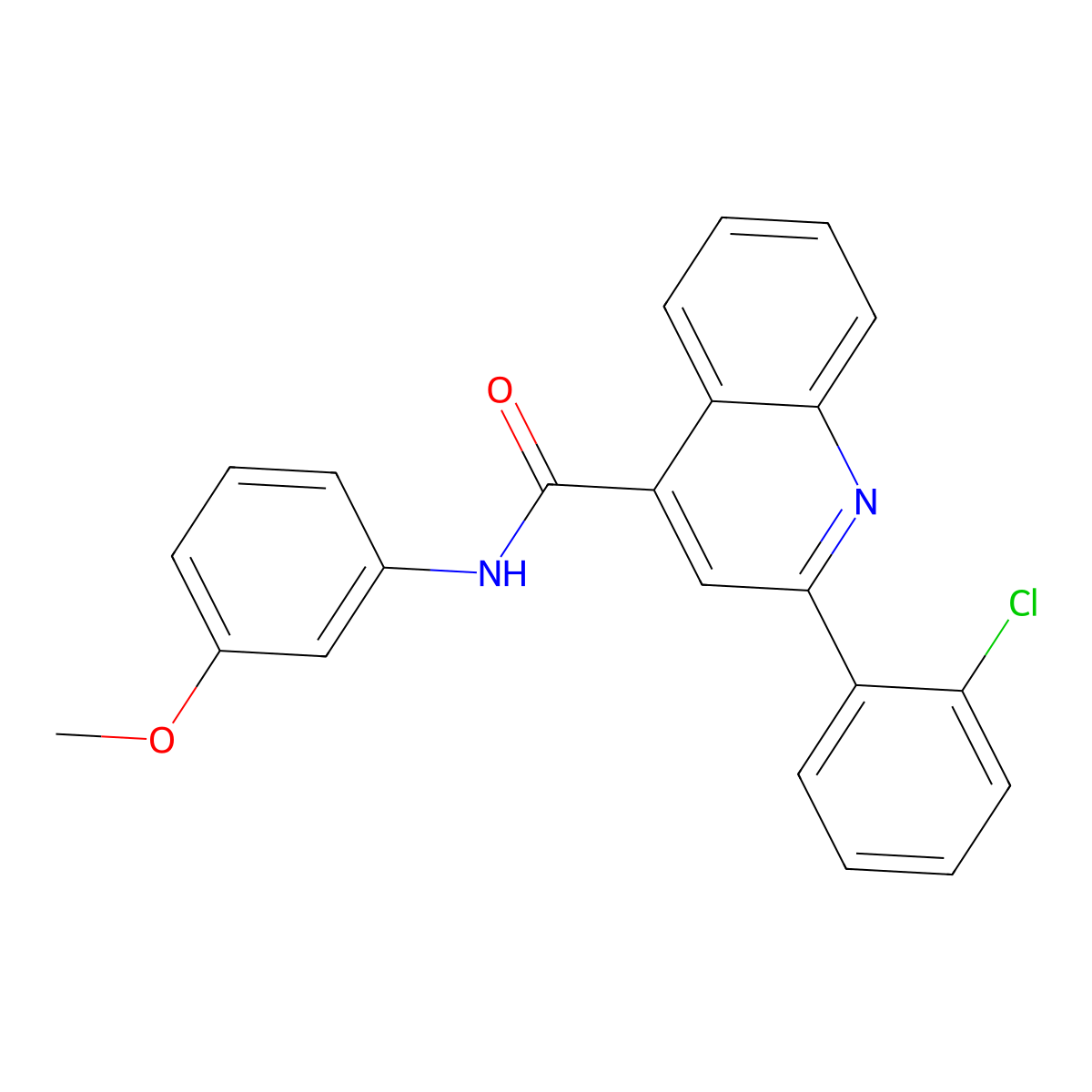 2-(2-chlorophenyl)-N-(3-methoxyphenyl)quinoline-4-carboxamide molecular structure, CAS 419558-69-3