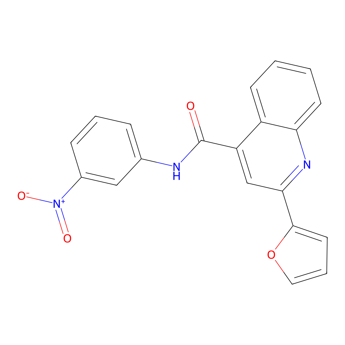 2-(furan-2-yl)-N-(3-nitrophenyl)quinoline-4-carboxamide molecular structure, CAS 419558-73-9