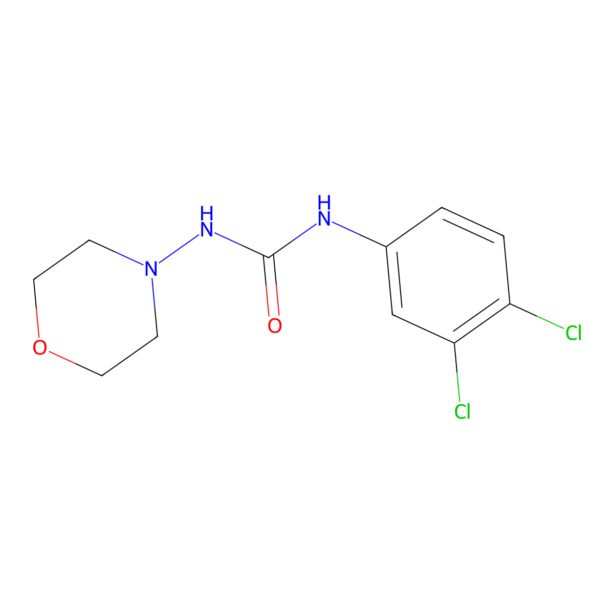 1-(3,4-Dichlorophenyl)-3-morpholin-4-ylurea molecular structure, CAS 419559-51-6
