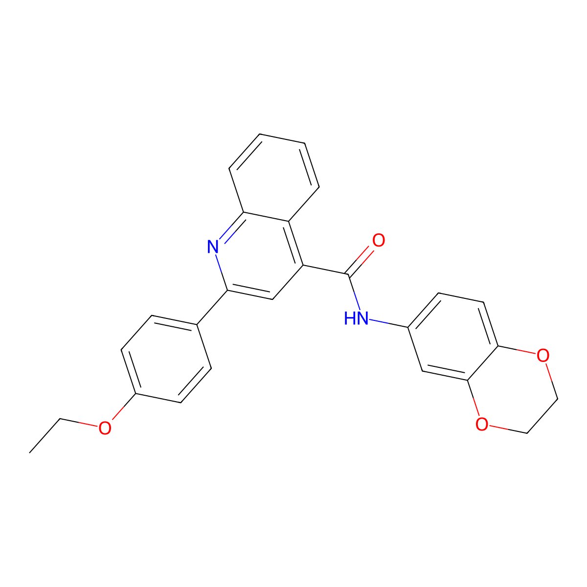 N-(2,3-dihydro-1,4-benzodioxin-6-yl)-2-(4-ethoxyphenyl)-4-quinolinecarboxamide molecular structure, CAS 419559-70-9