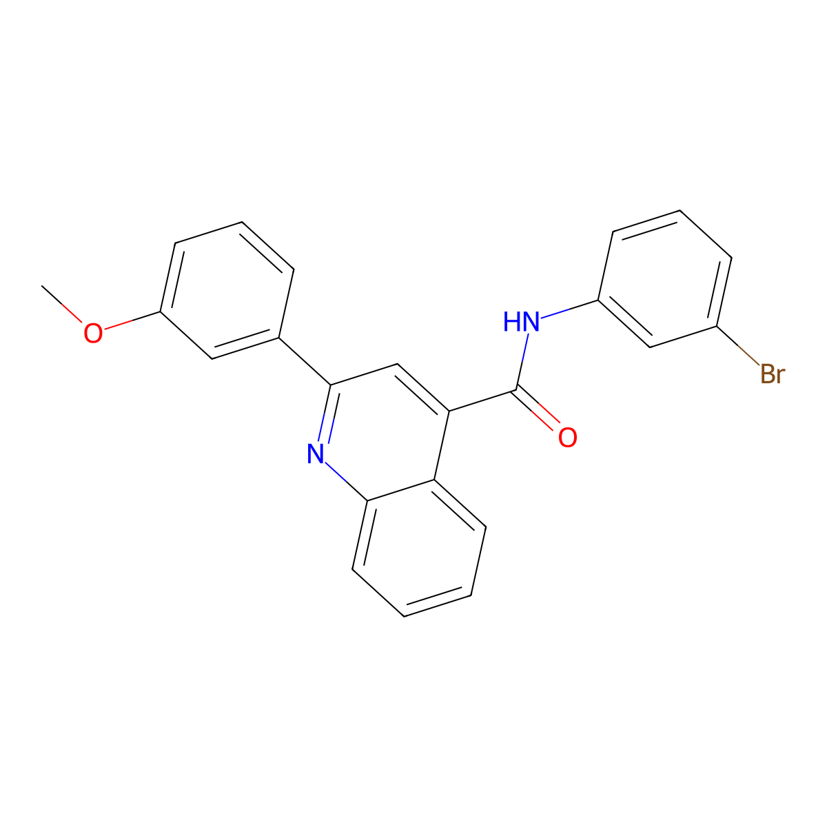 N-(3-bromophenyl)-2-(3-methoxyphenyl)quinoline-4-carboxamide molecular structure, CAS 419559-74-3