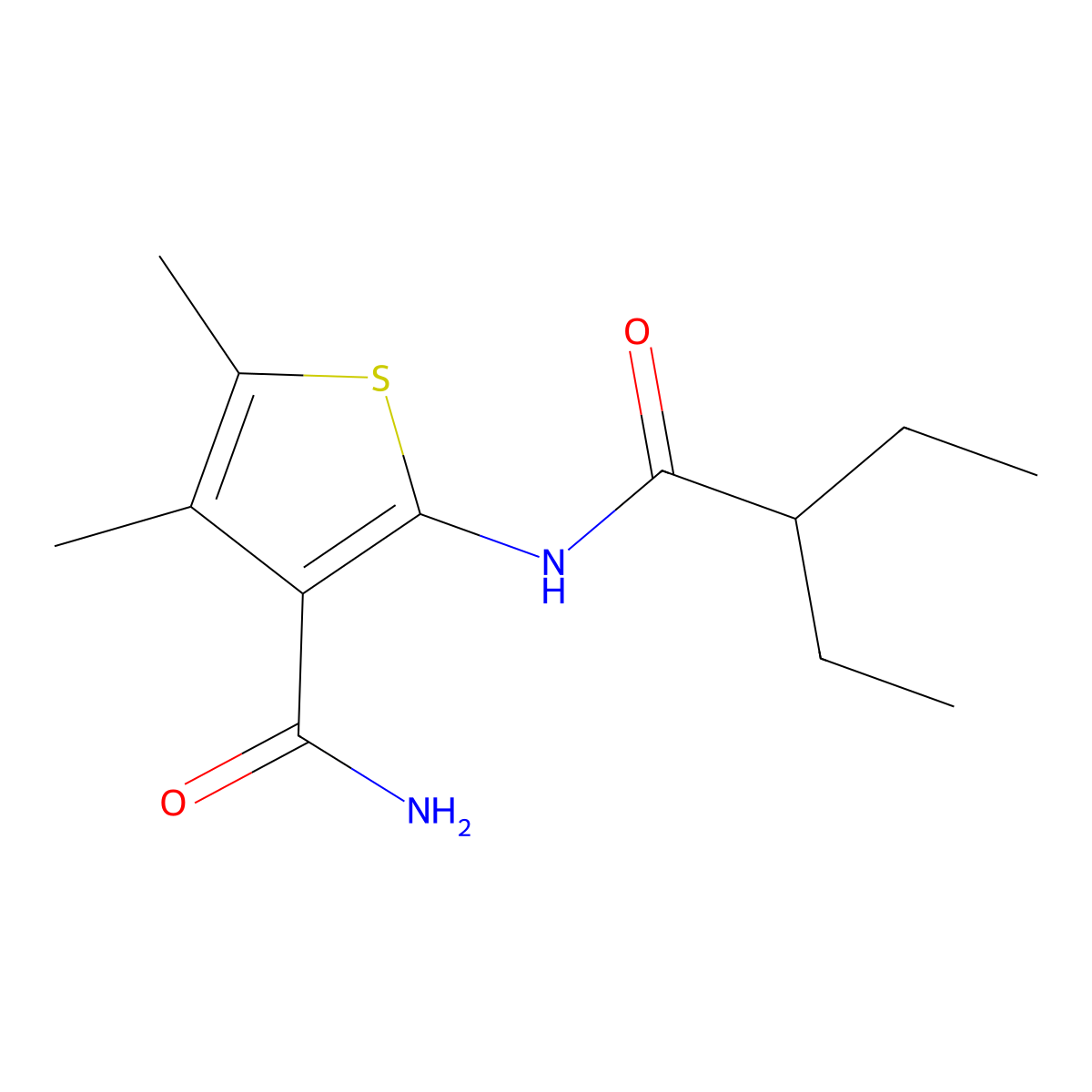 2-(2-Ethylbutanoylamino)-4,5-dimethylthiophene-3-carboxamide molecular structure, CAS 419559-93-6