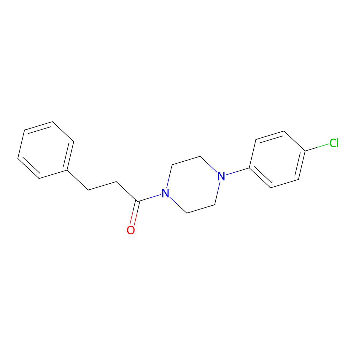 1-[4-(4-Chlorophenyl)piperazin-1-yl]-3-phenylpropan-1-one molecular structure, CAS 419559-96-9