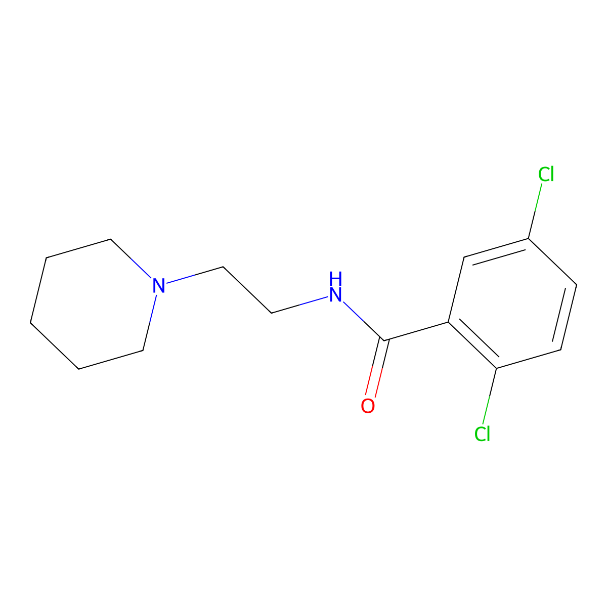 2,5-dichloro-N-(2-piperidin-1-ylethyl)benzamide molecular structure, CAS 419560-15-9