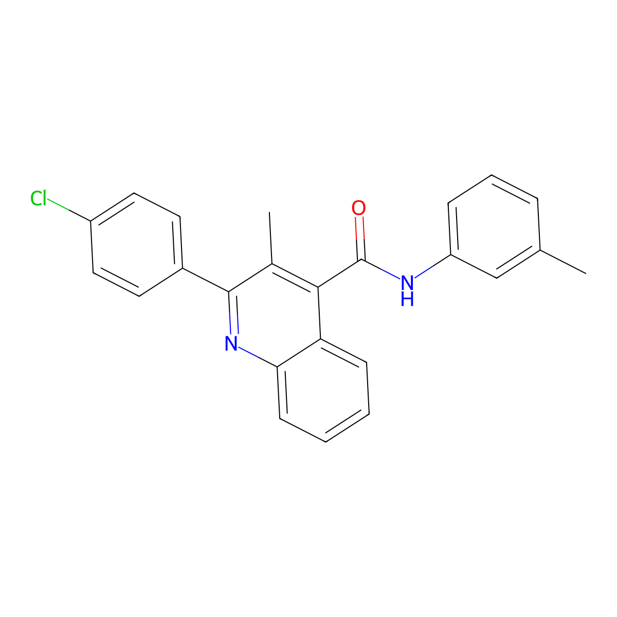 2-(4-chlorophenyl)-3-methyl-N-(3-methylphenyl)quinoline-4-carboxamide molecular structure, CAS 419560-19-3