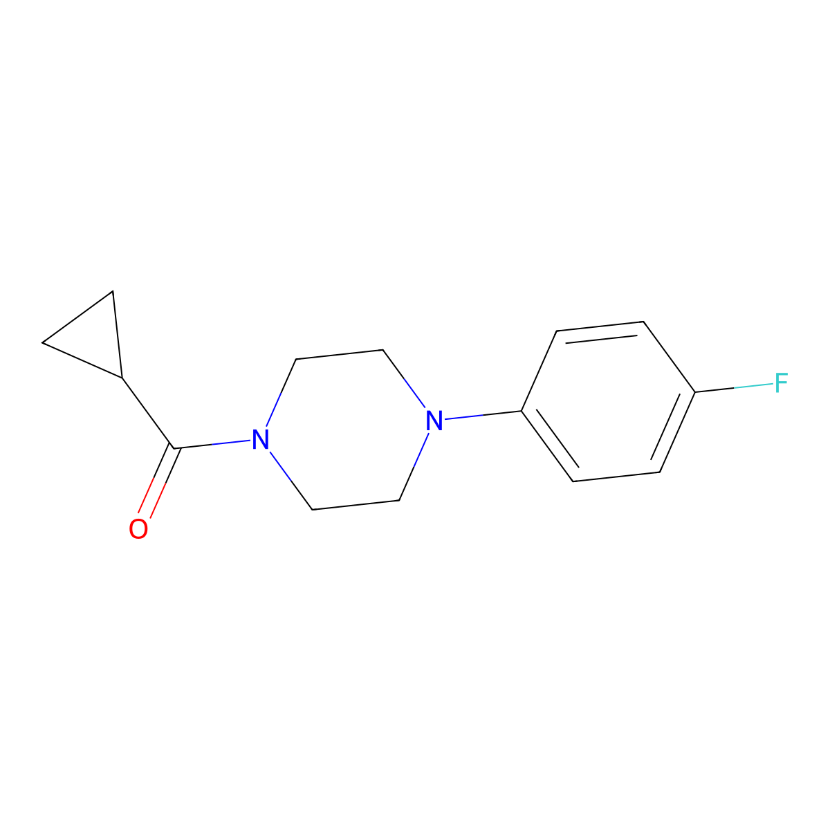 1-Cyclopropanecarbonyl-4-(4-fluorophenyl)piperazine molecular structure, CAS 419560-24-0